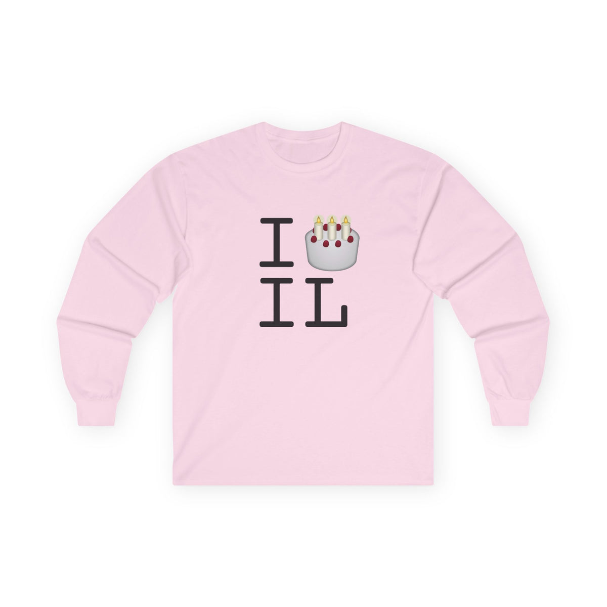 "I Birthday Cake Illinois" Long Sleeve Shirt