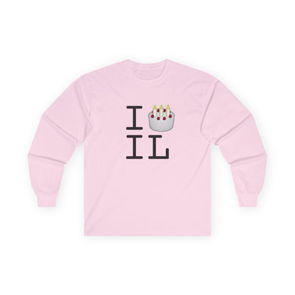 "I Birthday Cake Illinois" Long Sleeve Shirt