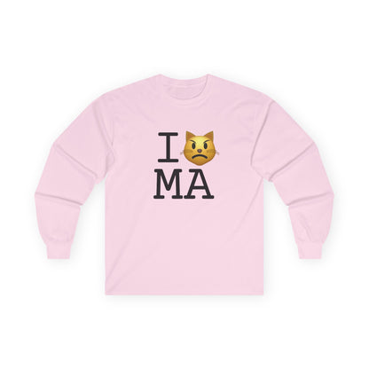 "I'm a Pouting Cat about Massachusetts" Long Sleeve Shirt