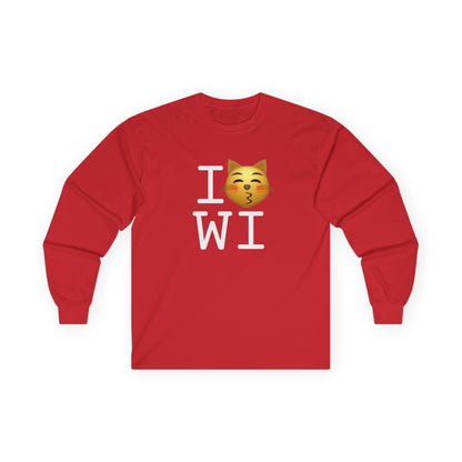 "I'm a Kissing Cat toward Wisconsin" Long Sleeve Shirt
