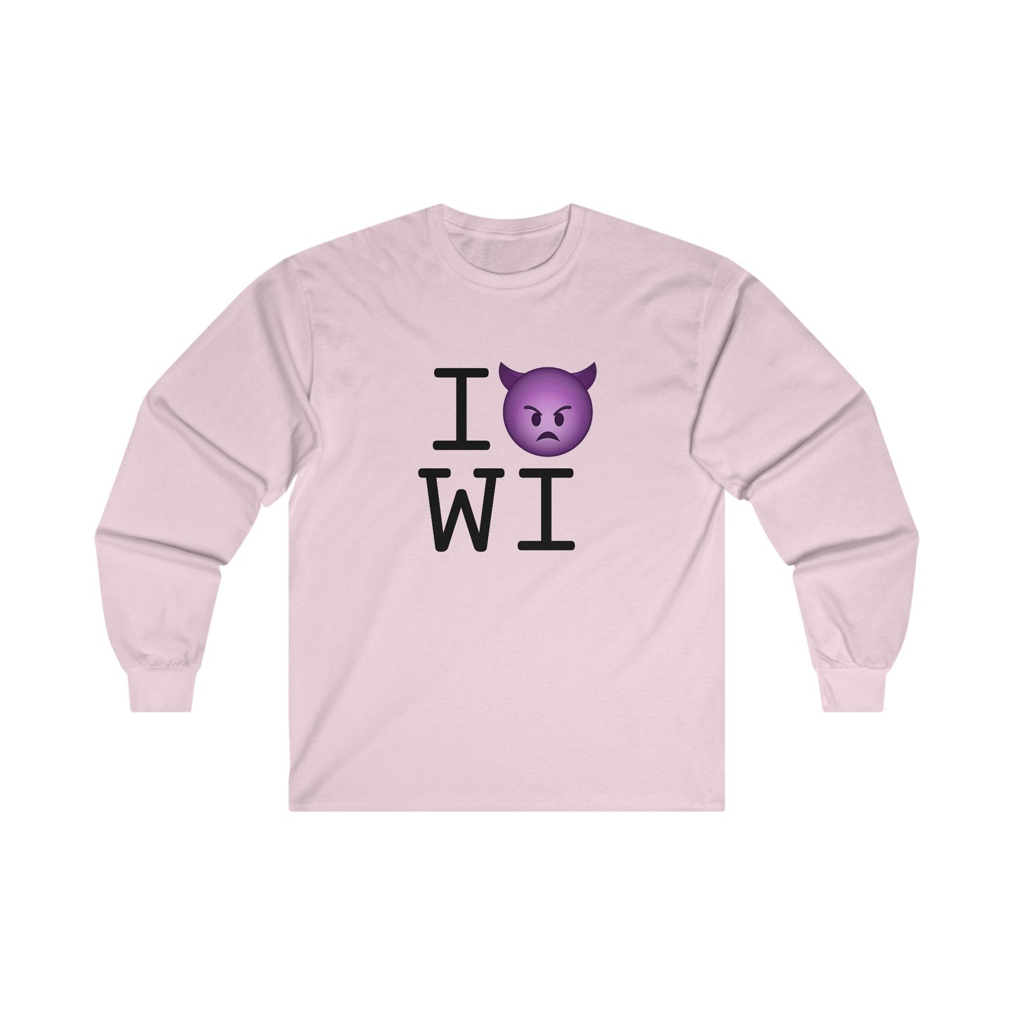 "I'm an Angry Devil about Wisconsin" Long Sleeve Shirt