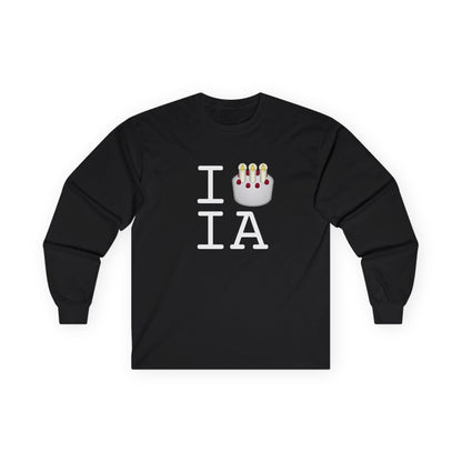 "I Birthday Cake Iowa" Long Sleeve Shirt