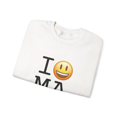 "I'm Happy about Massachusetts" Sweatshirt