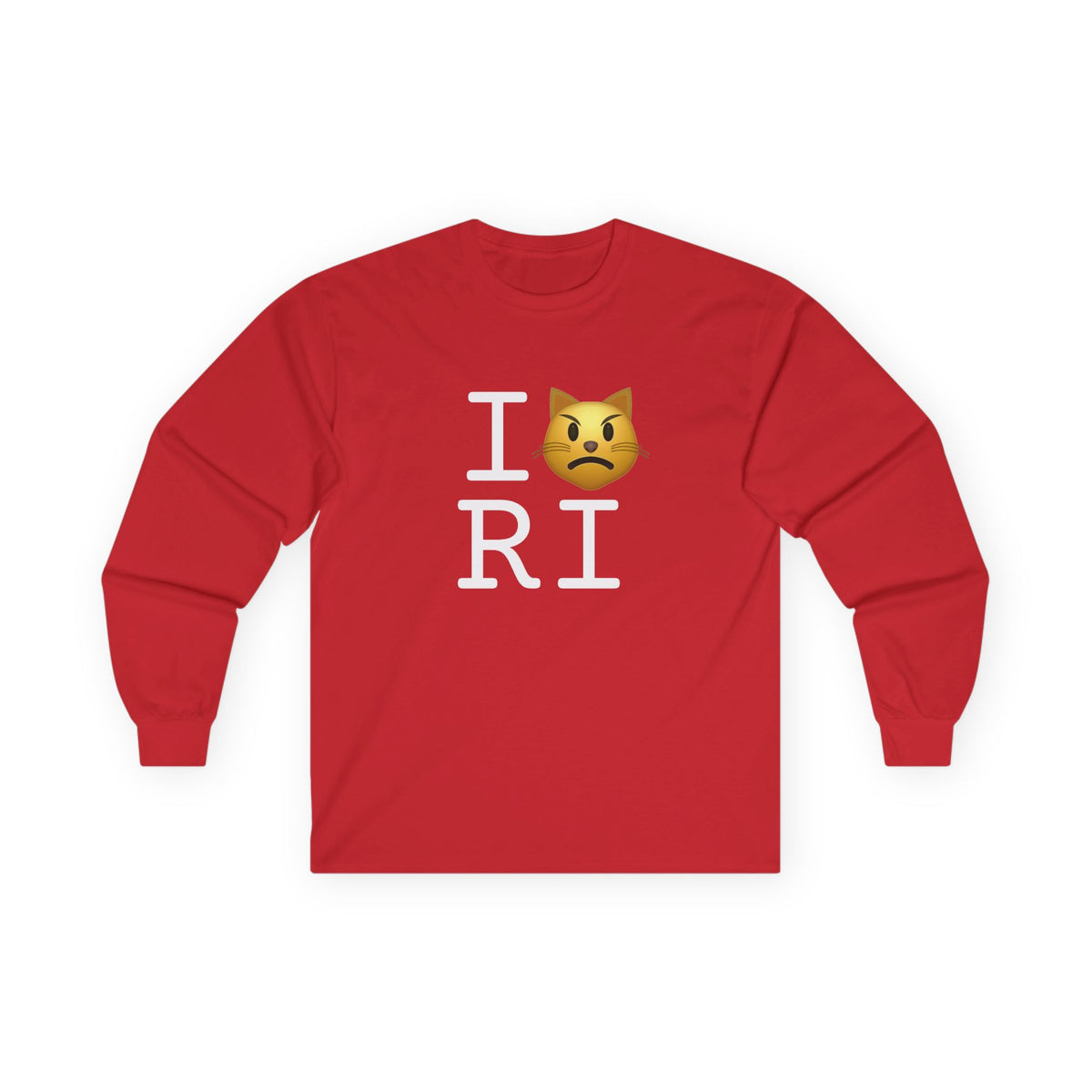 "I'm a Pouting Cat about Rhode Island" Long Sleeve Shirt