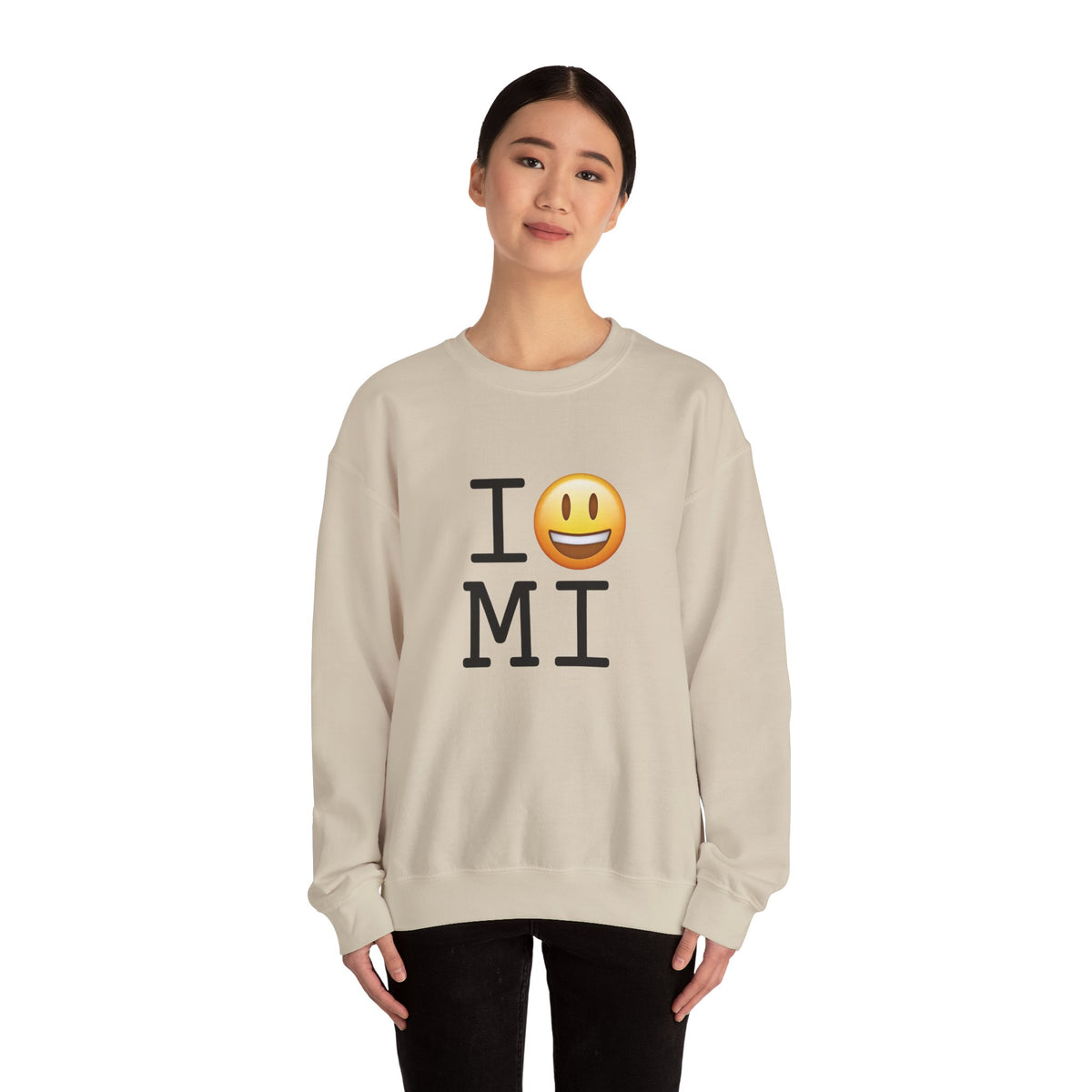 "I'm Happy about Michigan" Sweatshirt