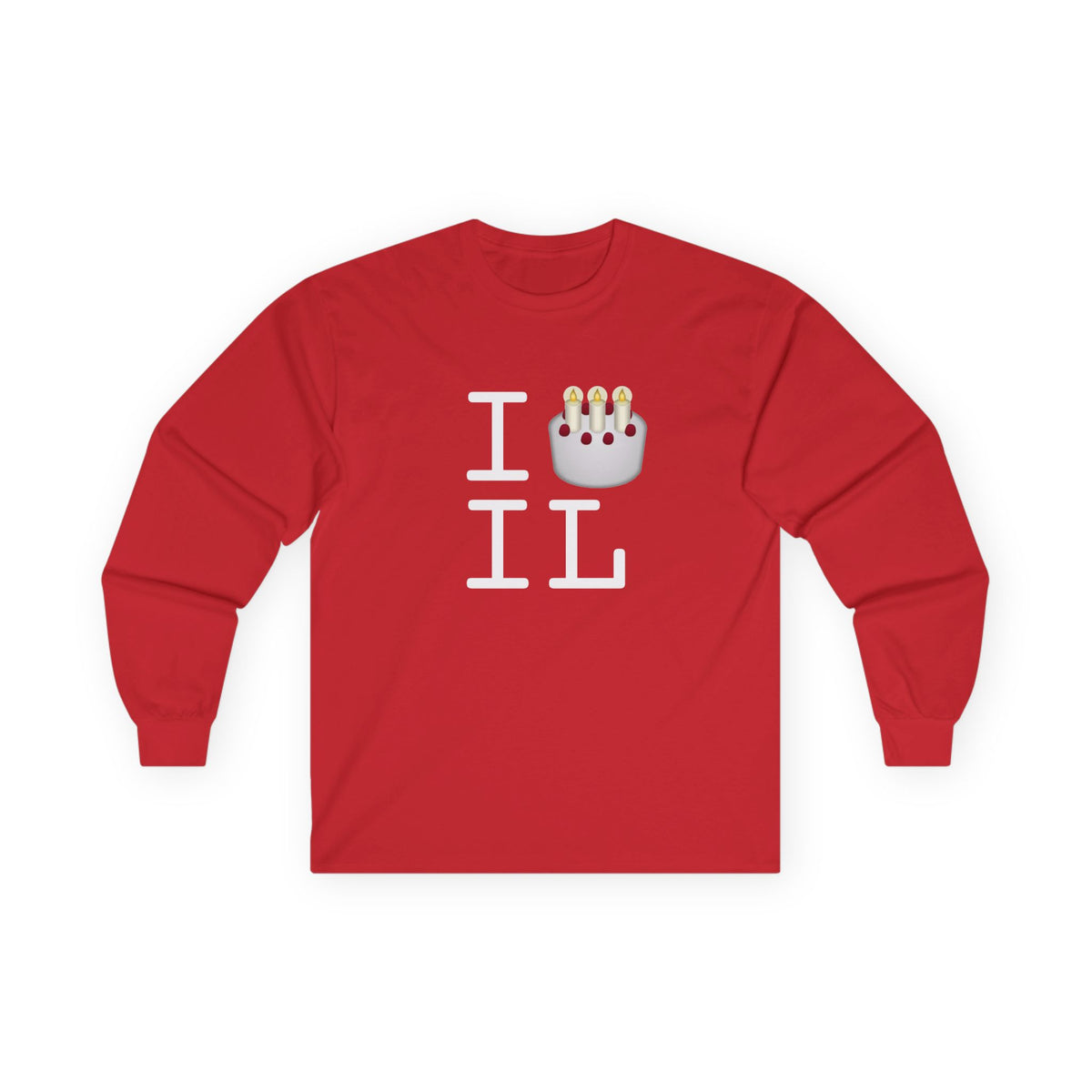 "I Birthday Cake Illinois" Long Sleeve Shirt