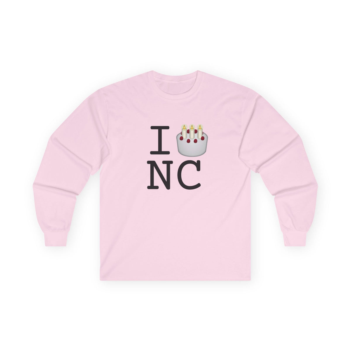 "I Birthday Cake North Carolina" Long Sleeve Shirt
