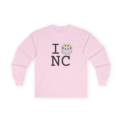 "I Birthday Cake North Carolina" Long Sleeve Shirt