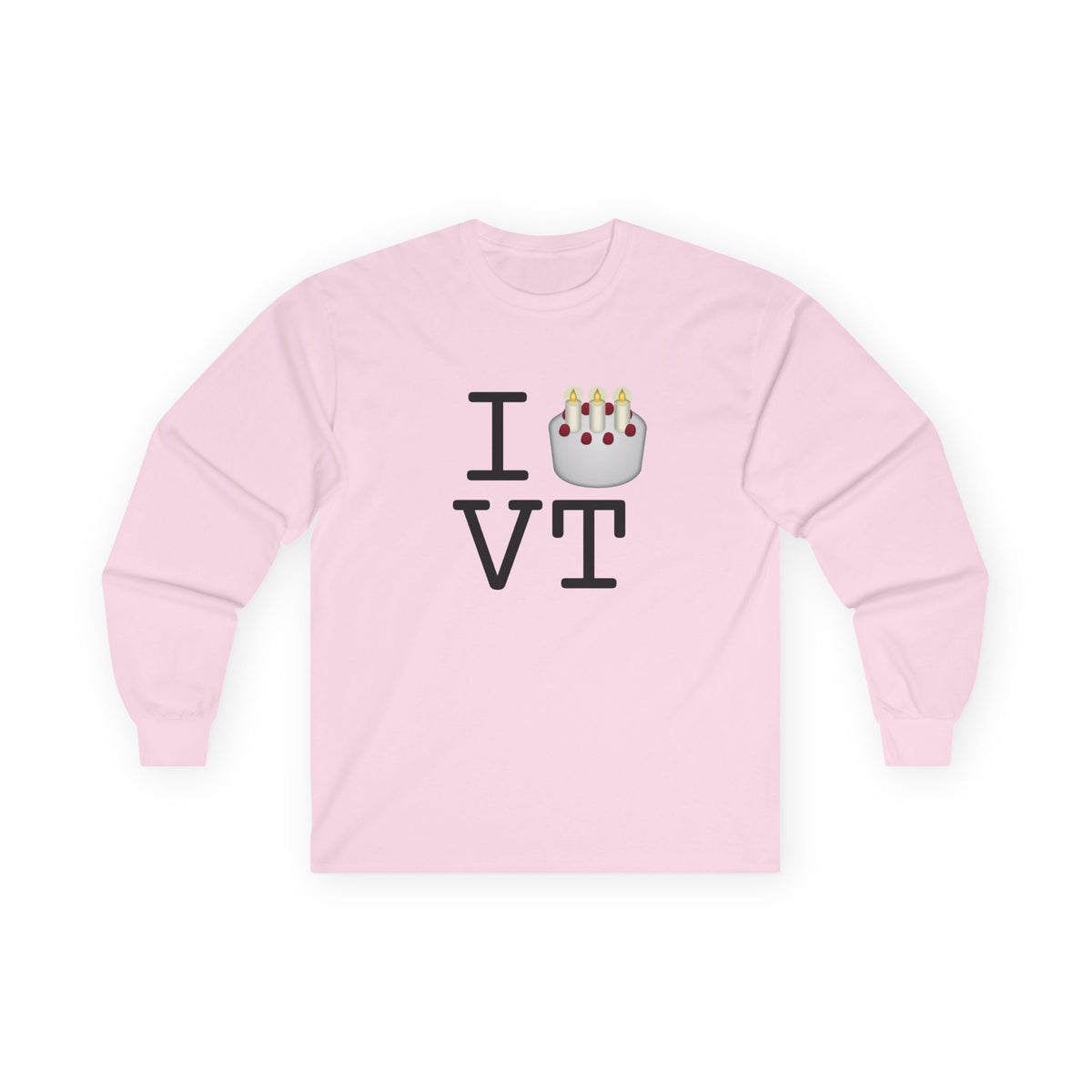 "I Birthday Cake Vermont" Long Sleeve Shirt