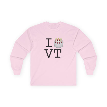 "I Birthday Cake Vermont" Long Sleeve Shirt