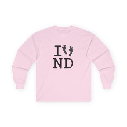 "I leave Footsteps in North Dakota" Long Sleeve Shirt