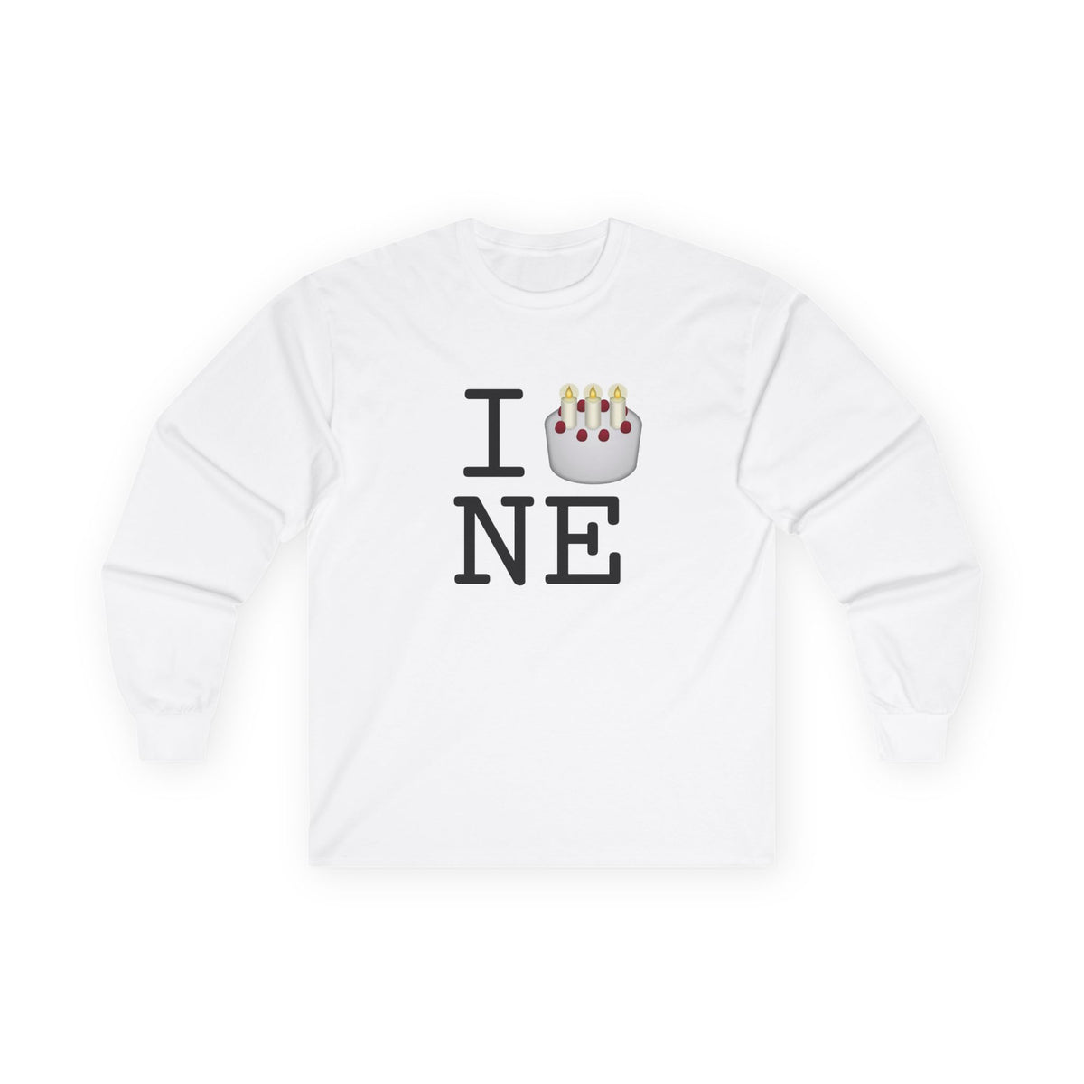 "I Birthday Cake Nebraska" Long Sleeve Shirt