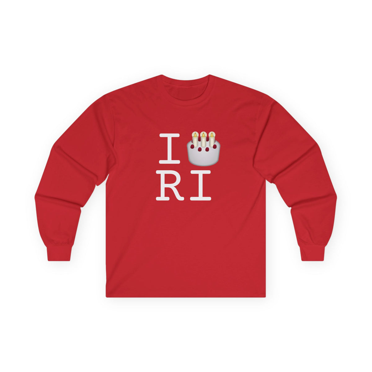 "I Birthday Cake Rhode Island" Long Sleeve Shirt