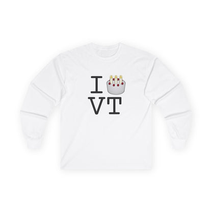 "I Birthday Cake Vermont" Long Sleeve Shirt