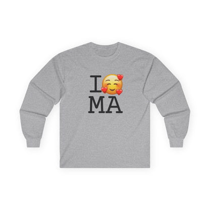 "I Adore Massachusetts" Long Sleeve Shirt