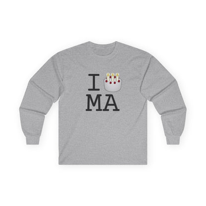 "I Birthday Cake Massachusetts" Long Sleeve Shirt
