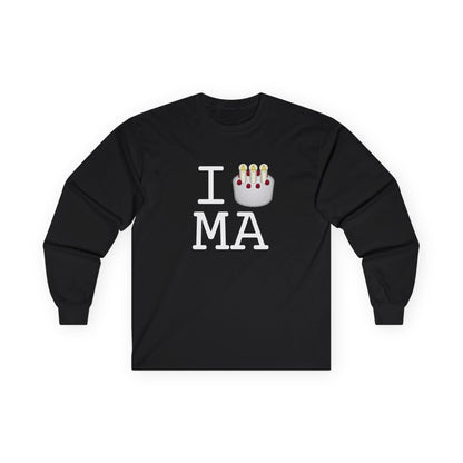 "I Birthday Cake Massachusetts" Long Sleeve Shirt