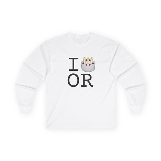 "I Birthday Cake Oregon" Long Sleeve Shirt