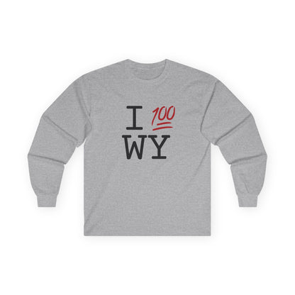 "I Keep it 100 in Wyoming" Long Sleeve Shirt