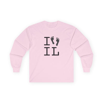 "I leave Footsteps in Illinois" Long Sleeve Shirt
