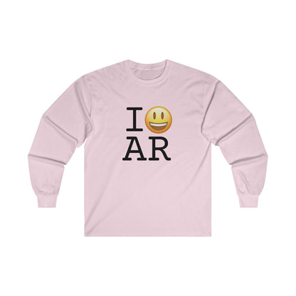 "I'm Happy about Arkansas" Long Sleeve Shirt