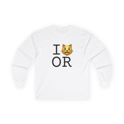 "I'm a Pouting Cat about Oregon" Long Sleeve Shirt
