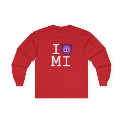 "I'm an Angry Devil about Michigan" Long Sleeve Shirt