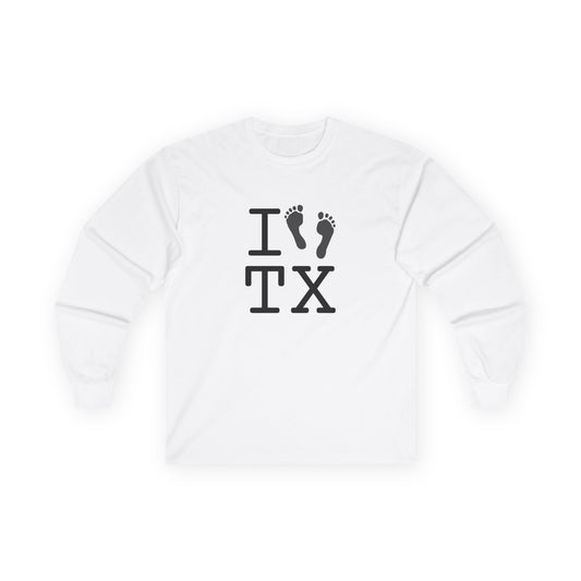 "I leave Footsteps in Texas" Long Sleeve Shirt