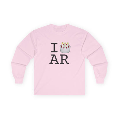 "I Birthday Cake Arkansas" Long Sleeve Shirt