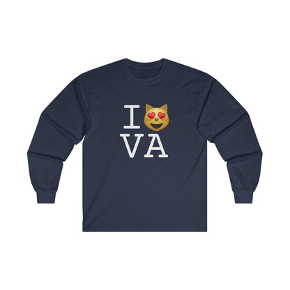 "I'm a Cat that Loves Virginia" Long Sleeve Shirt