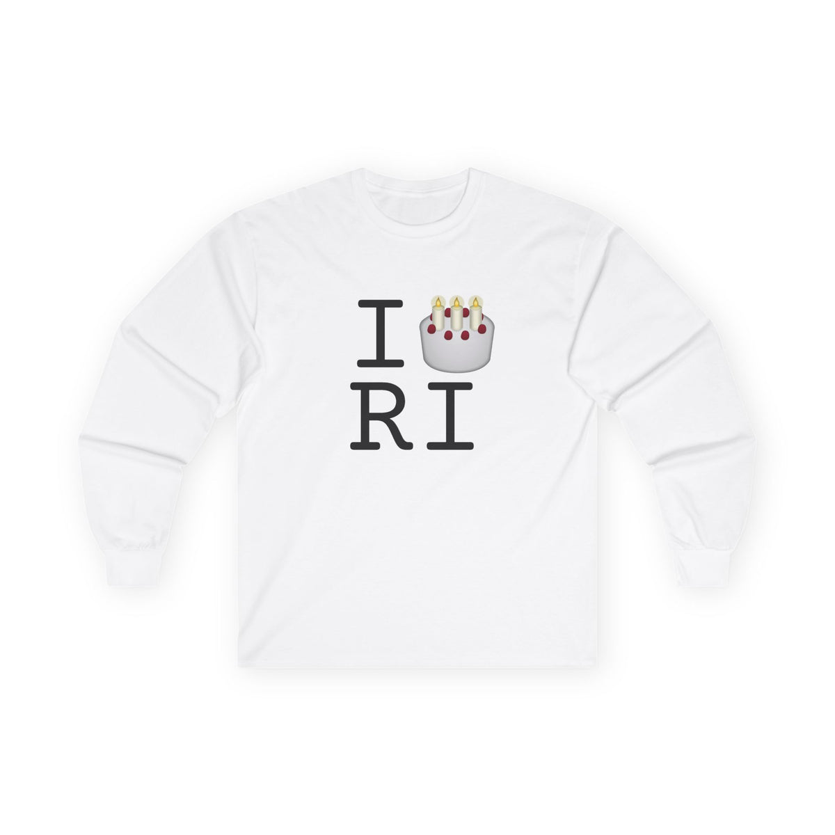"I Birthday Cake Rhode Island" Long Sleeve Shirt