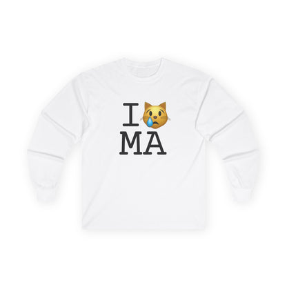 "I'm a Crying Cat about Massachusetts" Long Sleeve Shirt