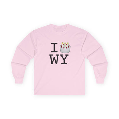 "I Birthday Cake Wyoming" Long Sleeve Shirt