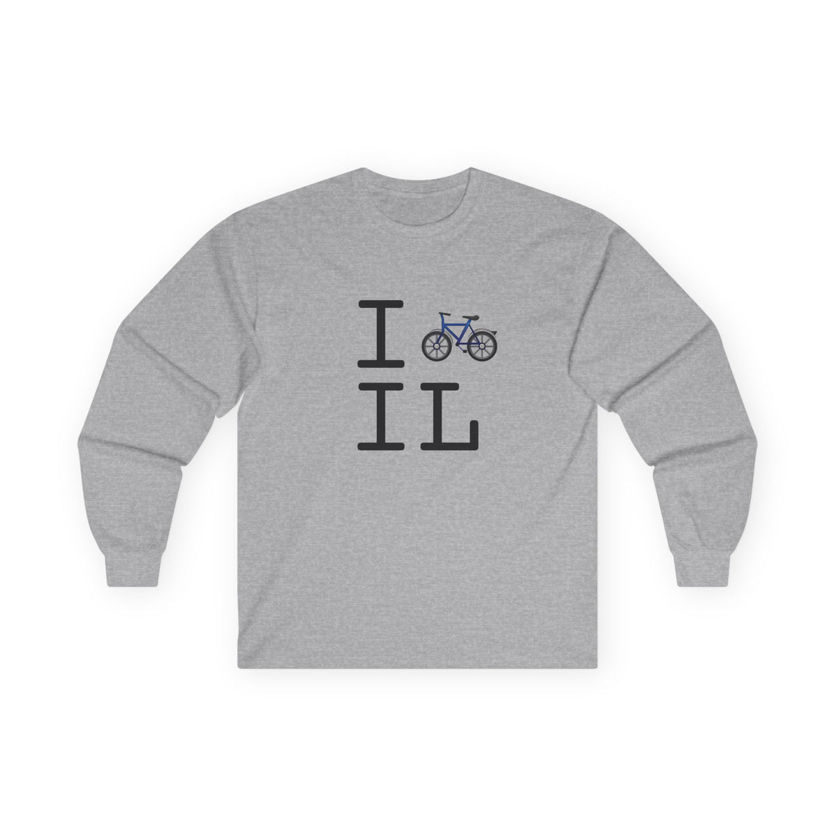 "I Bicycle Illinois" Long Sleeve Shirt