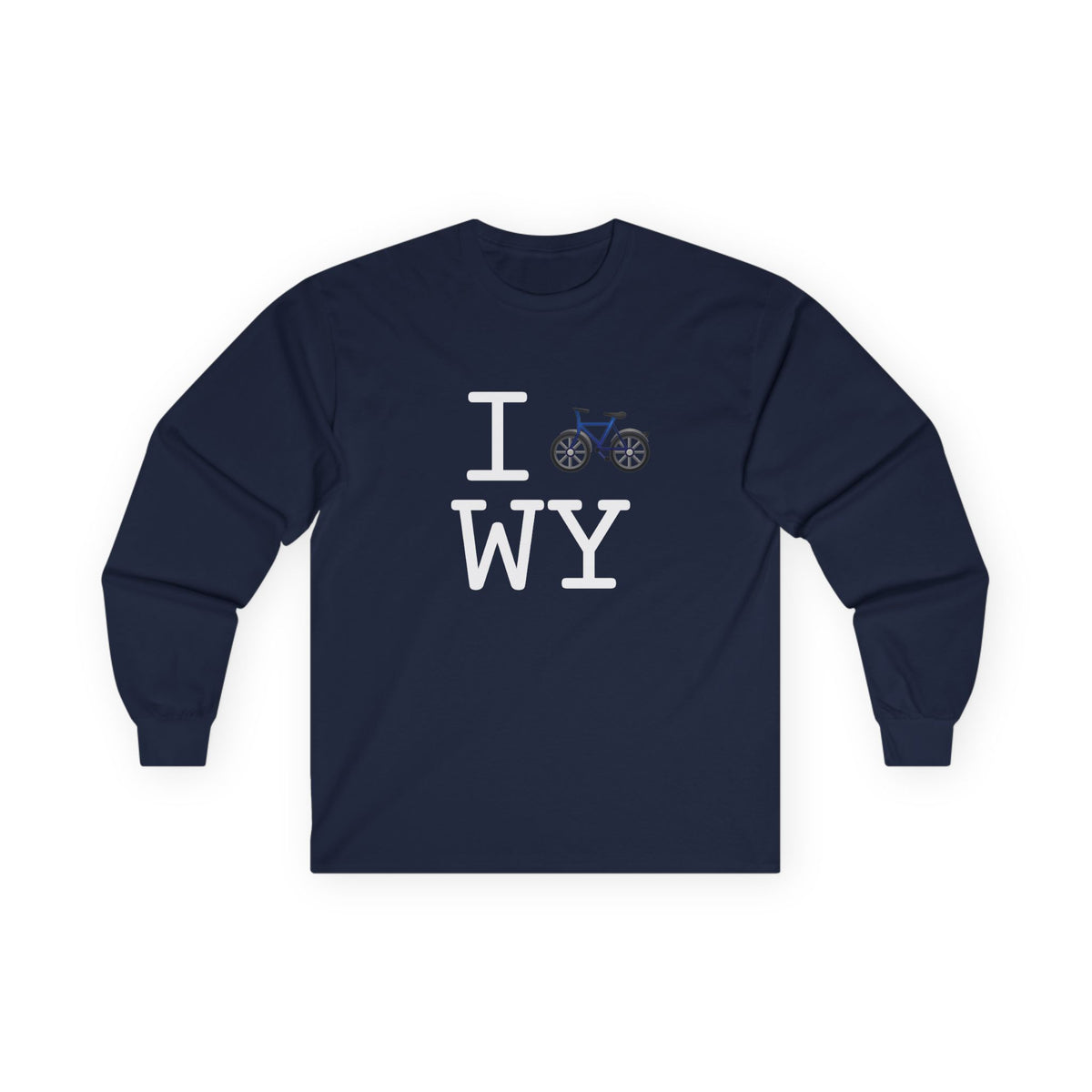 "I Bicycle Wyoming" Long Sleeve Shirt