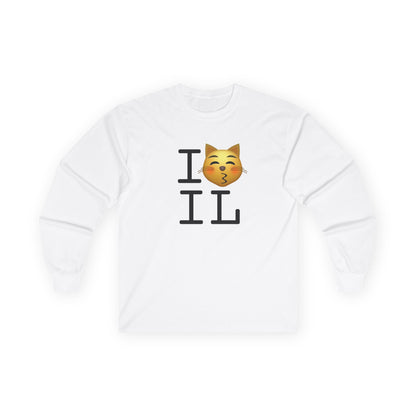 "I'm a Kissing Cat toward Illinois" Long Sleeve Shirt
