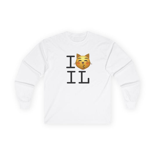 "I'm a Kissing Cat toward Illinois" Long Sleeve Shirt