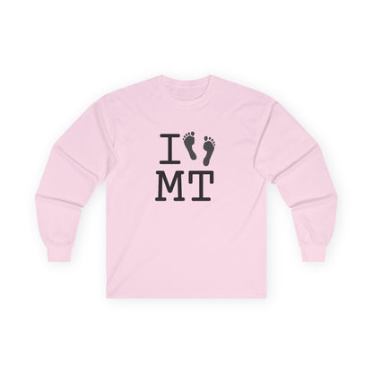 "I leave Footsteps in Montana" Long Sleeve Shirt