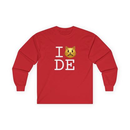 "I'm a Pouting Cat about Delaware" Long Sleeve Shirt